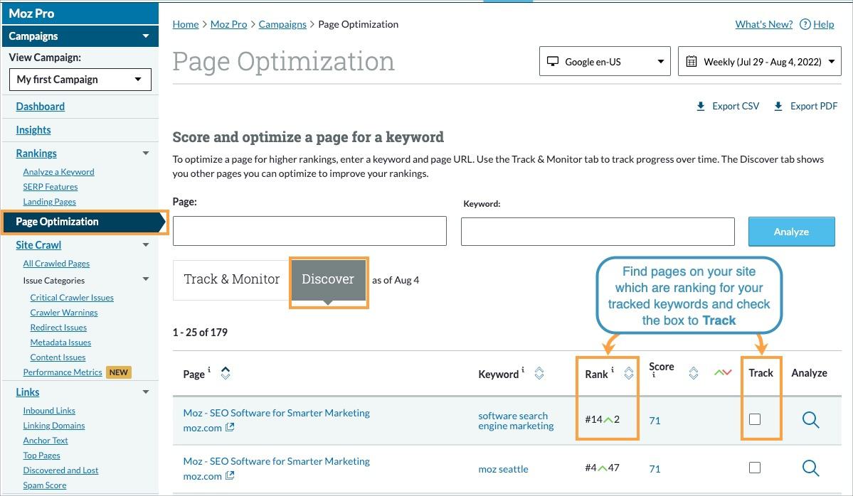 This Discover tab can help you find more opportunities to track.