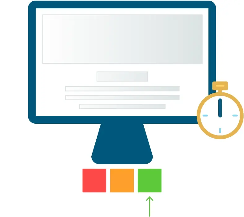 Core Web Vitals metrics showing loading performance, interactivity, and visual stability measurements.