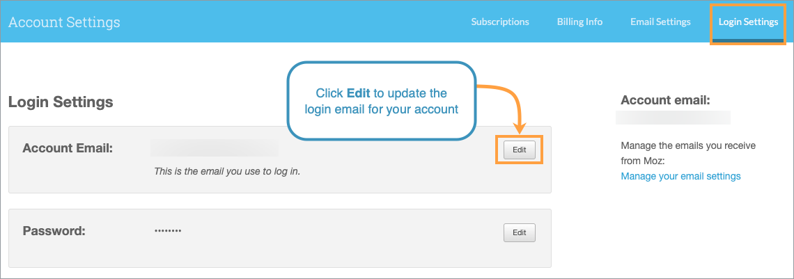 You can update the email address associated with your account via the login settings.