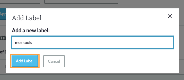 Enter the new label and click add label again.