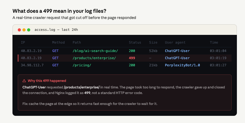 499 error in your log files